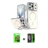 MARSİLYAN™- iPhone 17 Pro Kılıf Çekirdek Klasik - Şeffaf 360 Full Body Arka Koruyucu + Raze Metal Kamera Lens - TU