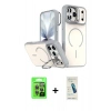 MARSİLYAN™- iPhone 17 Pro Kılıf Çekirdek Klasik - Şeffaf Pasifik Cam Ekran Koruyucu + Raze Metal Kamera Lens - GI
