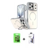 MARSİLYAN™- iPhone 17 Pro Kılıf Çekirdek Klasik - Siyah Bilvis 3X AR Hayalet Cam Ekran Koruyucu + Raze Metal Kamera Lens - GI