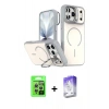 MARSİLYAN™- iPhone 17 Pro Kılıf Çekirdek Klasik - Siyah Bilvis 5in1 3D Magic Cam Ekran Koruyucu + Raze Metal Kamera Lens - GS