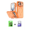 MARSİLYAN™- iPhone 17 Pro Kılıf Çekirdek Klasik - Siyah Bilvis 5in1 5D Magic Hayalet Cam Ekran Koruyucu + Raze Metal Kamera Lens - GS