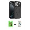 MARSİLYAN™- iPhone 17 Pro Kılıf Doruk Form Serisi - Şeffaf Pasifik Cam Ekran Koruyucu + Raze Metal Kamera Lens - TU