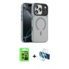MARSİLYAN™- iPhone 17 Pro Kılıf Doruk Form Serisi - Siyah 3D Antistatik Seramik Nano Ekran Koruyucu + Raze Metal Kamera Lens - TU