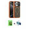 MARSİLYAN™- iPhone 17 Pro Kılıf Doruk Form Serisi - Siyah 3D Antistatik Seramik Nano Ekran Koruyucu + Raze Metal Kamera Lens - TU