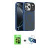 MARSİLYAN™- iPhone 17 Pro Kılıf Doruk Form Serisi - Siyah 3D Antistatik Seramik Nano Ekran Koruyucu + Raze Metal Kamera Lens - TU