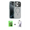 MARSİLYAN™- iPhone 17 Pro Kılıf Doruk Form Serisi - Siyah Bilvis 3X AR Hayalet Cam Ekran Koruyucu + Raze Metal Kamera Lens - GI