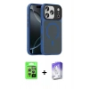MARSİLYAN™- iPhone 17 Pro Kılıf Doruk Form Serisi - Siyah Bilvis 5in1 3D Magic Cam Ekran Koruyucu + Raze Metal Kamera Lens - GS