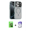 MARSİLYAN™- iPhone 17 Pro Kılıf Doruk Form Serisi - Siyah Bilvis 5in1 3D Magic Cam Ekran Koruyucu + Raze Metal Kamera Lens - GS