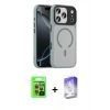 MARSİLYAN™- iPhone 17 Pro Kılıf Doruk Form Serisi - Siyah Bilvis 5in1 3D Magic Cam Ekran Koruyucu + Raze Metal Kamera Lens - TU