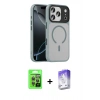MARSİLYAN™- iPhone 17 Pro Kılıf Doruk Form Serisi - Siyah Bilvis 5in1 3D Magic Cam Ekran Koruyucu + Raze Metal Kamera Lens - GI