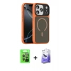 MARSİLYAN™- iPhone 17 Pro Kılıf Doruk Form Serisi - Siyah Bilvis 5in1 5D Magic Hayalet Cam Ekran Koruyucu + Raze Metal Kamera Lens - GI