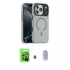 MARSİLYAN™- iPhone 17 Pro Kılıf Doruk Form Serisi - Siyah Joko Magic 5D Cam + Turuncu Raze Metal Kamera Lens