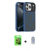 MARSİLYAN™- iPhone 17 Pro Kılıf Doruk Form Serisi - Siyah Joko Magic 5D Cam + Turuncu Raze Metal Kamera Lens