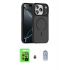 MARSİLYAN™- iPhone 17 Pro Kılıf Doruk Form Serisi - Siyah Joko Magic 5D Cam + Turuncu Raze Metal Kamera Lens