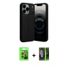 MARSİLYAN™- iPhone 17 Pro Kılıf Doruk Klasik Özel Seri - Siyah 360 Mat Full Body Arka Koruyucu + Raze Metal Kamera Lens - TU