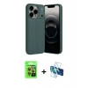 MARSİLYAN™- iPhone 17 Pro Kılıf Doruk Klasik Özel Seri - Siyah 3D Antistatik Seramik Nano Ekran Koruyucu + Raze Metal Kamera Lens - TU