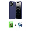 MARSİLYAN™- iPhone 17 Pro Kılıf Doruk Klasik Özel Seri - Siyah 3D Antistatik Seramik Nano Ekran Koruyucu + Raze Metal Kamera Lens - TU
