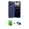 MARSİLYAN™- iPhone 17 Pro Kılıf Doruk Klasik Özel Seri - Siyah 3D Antistatik Seramik Nano Ekran Koruyucu + Raze Metal Kamera Lens - GS