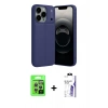 MARSİLYAN™- iPhone 17 Pro Kılıf Doruk Klasik Özel Seri - Siyah Bilvis 3X AR HD Cam Ekran Koruyucu + Raze Metal Kamera Lens - GS