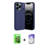 MARSİLYAN™- iPhone 17 Pro Kılıf Doruk Klasik Özel Seri - Siyah Bilvis 5in1 3D Magic Cam Ekran Koruyucu + Raze Metal Kamera Lens - GI