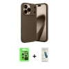 MARSİLYAN™- iPhone 17 Pro Kılıf Eksen Form Prime - Şeffaf Pasifik Cam Ekran Koruyucu + Raze Metal Kamera Lens - GS