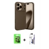 MARSİLYAN™- iPhone 17 Pro Kılıf Eksen Form Prime - Siyah Bilvis 3X AR Hayalet Cam Ekran Koruyucu + Raze Metal Kamera Lens - GI