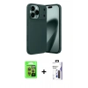 MARSİLYAN™- iPhone 17 Pro Kılıf Eksen Form Prime - Siyah Bilvis 3X AR Hayalet Cam Ekran Koruyucu + Raze Metal Kamera Lens - TU
