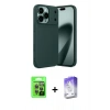 MARSİLYAN™- iPhone 17 Pro Kılıf Eksen Form Prime - Siyah Bilvis 5in1 3D Magic Cam Ekran Koruyucu + Raze Metal Kamera Lens - GI