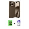 MARSİLYAN™- iPhone 17 Pro Kılıf Eksen Form Prime - Siyah Bilvis 5in1 3D Magic Cam Ekran Koruyucu + Raze Metal Kamera Lens - GI