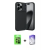 MARSİLYAN™- iPhone 17 Pro Kılıf Eksen Form Prime - Siyah Bilvis 5in1 3D Magic Cam Ekran Koruyucu + Raze Metal Kamera Lens - GI