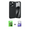 MARSİLYAN™- iPhone 17 Pro Kılıf Eksen Form Prime - Siyah Bilvis 5in1 5D Magic Hayalet Cam Ekran Koruyucu + Raze Metal Kamera Lens - GS