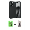 MARSİLYAN™- iPhone 17 Pro Kılıf Eksen Form Prime - Siyah Bilvis Hayalet Cam Ekran Koruyucu + Raze Metal Kamera Lens - GS