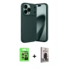 MARSİLYAN™- iPhone 17 Pro Kılıf Eksen Form Prime - Siyah Bilvis Hayalet Cam Ekran Koruyucu + Raze Metal Kamera Lens - GS