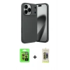 MARSİLYAN™- iPhone 17 Pro Kılıf Eksen Form Prime - Siyah Joko Magic 5D Hayalet Cam + Raze Metal Kamera Lens - TU