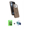 MARSİLYAN™- iPhone 17 Pro Kılıf İz Işık Koleksiyonu - Siyah 3D Antistatik Cam Ekran Koruyucu + Raze Metal Kamera Lens - GS