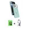 MARSİLYAN™- iPhone 17 Pro Kılıf İz Işık Koleksiyonu - Siyah Bilvis 3X AR Hayalet Cam Ekran Koruyucu + Raze Metal Kamera Lens - GS