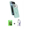 MARSİLYAN™- iPhone 17 Pro Kılıf İz Işık Koleksiyonu - Siyah Bilvis 3X AR HD Cam Ekran Koruyucu + Raze Metal Kamera Lens - TU