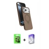 MARSİLYAN™- iPhone 17 Pro Kılıf İz Işık Koleksiyonu - Siyah Bilvis 5in1 3D Magic Cam Ekran Koruyucu + Raze Metal Kamera Lens - GI