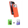 MARSİLYAN™- iPhone 17 Pro Kılıf İz Işık Koleksiyonu - Siyah Bilvis 5in1 5D Magic Hayalet Cam Ekran Koruyucu + Raze Metal Kamera Lens - TU