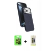 MARSİLYAN™- iPhone 17 Pro Kılıf İz Işık Koleksiyonu - Siyah Joko Magic 5D Hayalet Cam + Raze Metal Kamera Lens - TU