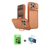 MARSİLYAN™- iPhone 17 Pro Kılıf İz Modern Prime - Siyah 3D Antistatik Cam Ekran Koruyucu + Raze Metal Kamera Lens - GI