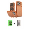 MARSİLYAN™- iPhone 17 Pro Kılıf İz Modern Prime - Siyah Bilvis 3D Cam Ekran Koruyucu + Raze Metal Kamera Lens - GI