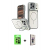 MARSİLYAN™- iPhone 17 Pro Kılıf İz Modern Prime - Siyah Bilvis 3D Cam Ekran Koruyucu + Raze Metal Kamera Lens - GI