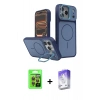 MARSİLYAN™- iPhone 17 Pro Kılıf İz Modern Prime - Siyah Bilvis 5in1 3D Magic Cam Ekran Koruyucu + Raze Metal Kamera Lens - TU
