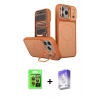 MARSİLYAN™- iPhone 17 Pro Kılıf İz Modern Prime - Siyah Bilvis 5in1 3D Magic Cam Ekran Koruyucu + Raze Metal Kamera Lens - TU