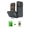 MARSİLYAN™- iPhone 17 Pro Kılıf İz Modern Prime - Siyah Joko Magic 5D Hayalet Cam + Raze Metal Kamera Lens - GS