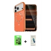 MARSİLYAN™- iPhone 17 Pro Kılıf Kıvılcım Form Prime - Şeffaf Pasifik Cam Ekran Koruyucu + Raze Metal Kamera Lens - GS