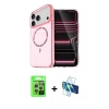 MARSİLYAN™- iPhone 17 Pro Kılıf Kıvılcım Form Prime - Siyah 3D Antistatik Cam Ekran Koruyucu + Raze Metal Kamera Lens - GS