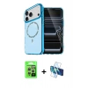 MARSİLYAN™- iPhone 17 Pro Kılıf Kıvılcım Form Prime - Siyah 3D Antistatik Cam Ekran Koruyucu + Raze Metal Kamera Lens - GS