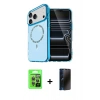 MARSİLYAN™- iPhone 17 Pro Kılıf Kıvılcım Form Prime - Siyah 3D Antistatik Hayalet Cam Ekran Koruyucu + Raze Metal Kamera Lens - GI